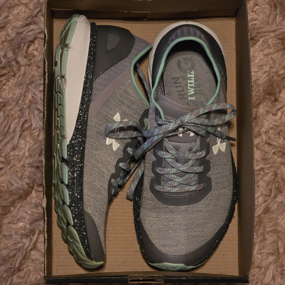 Under Armour Gray and Green Athletic Shoes
